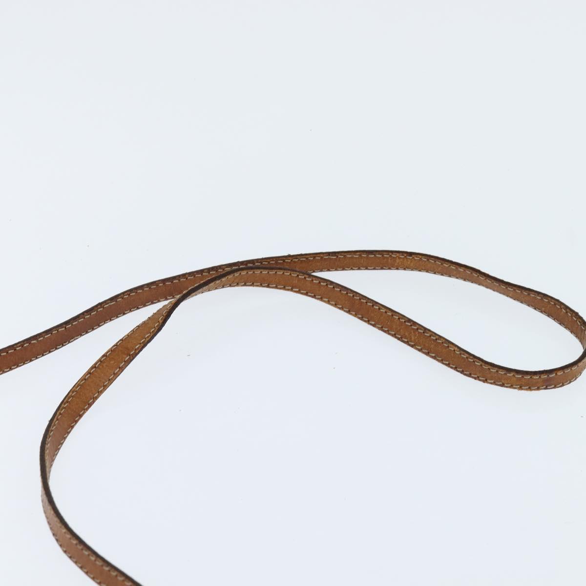 CELINE Macadam Canvas Shoulder Bag PVC Leather Brown Gold Auth 150768