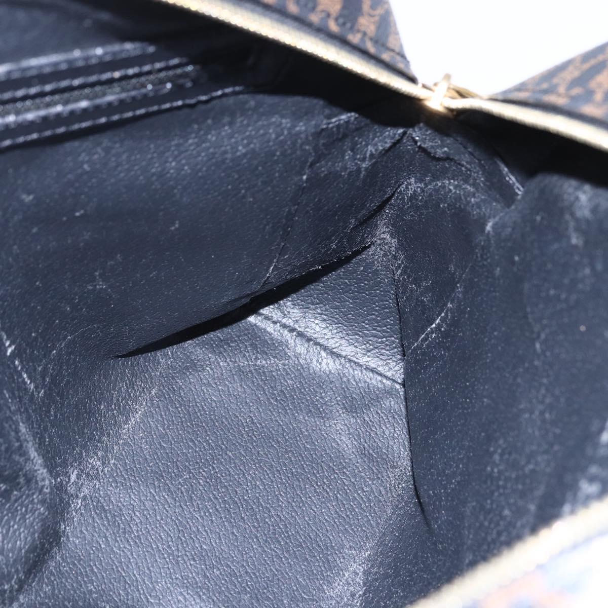 CELINE Macadam Canvas Hand Bag PVC Black Gold Auth 150769