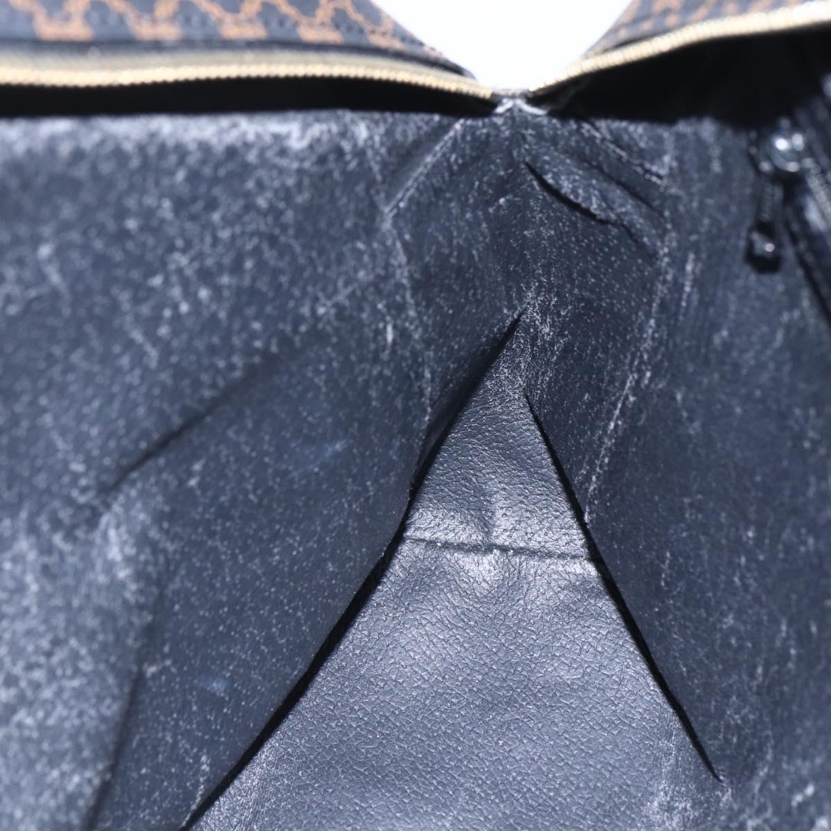 CELINE Macadam Canvas Hand Bag PVC Black Gold Auth 150769