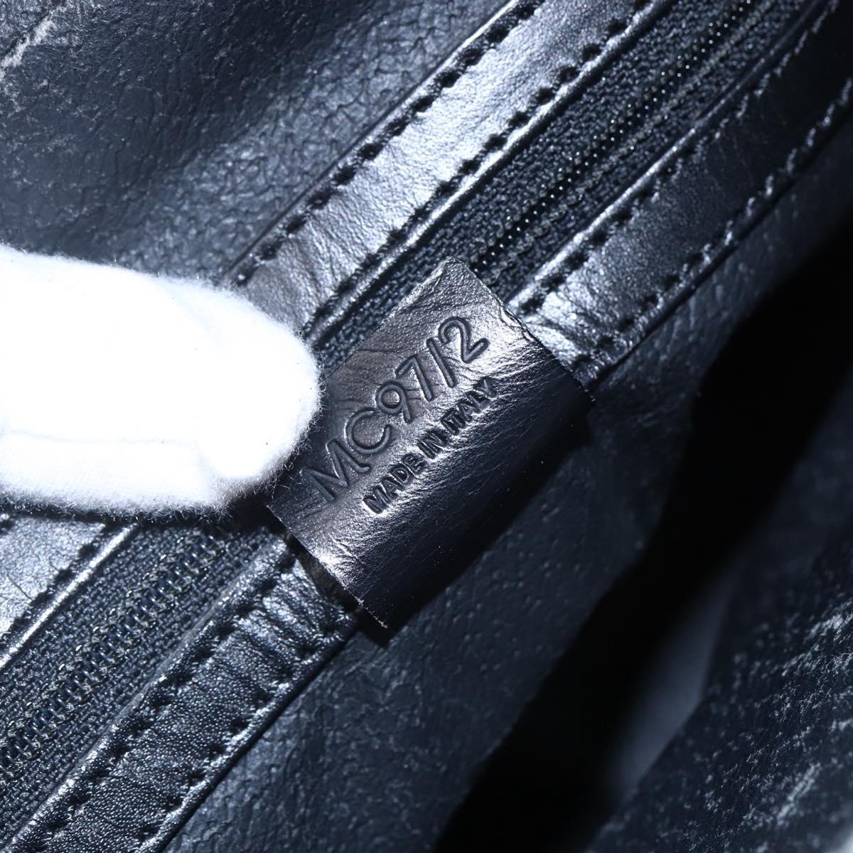 CELINE Macadam Canvas Hand Bag PVC Black Gold Auth 150769