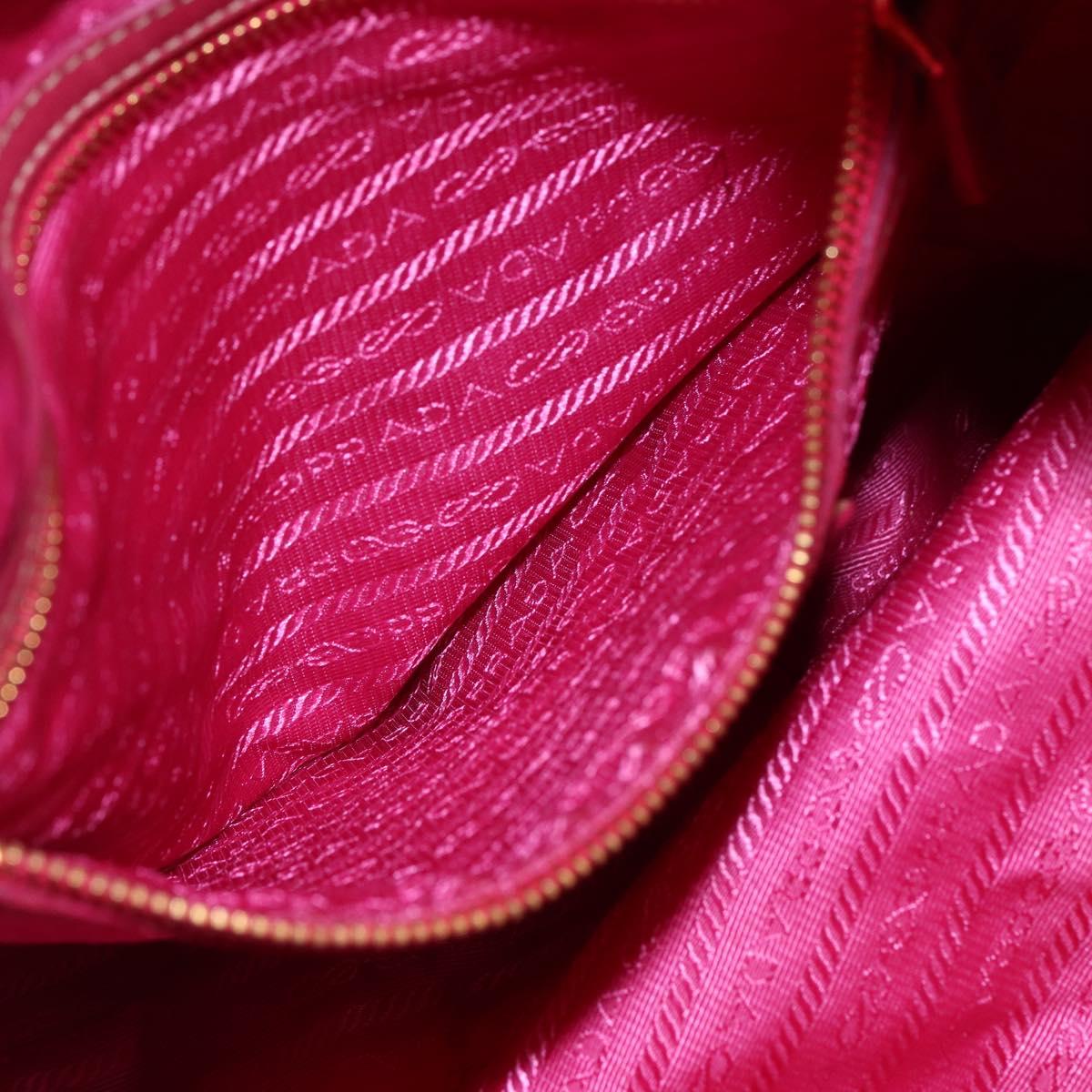 PRADA Tote Bag Nylon Pink Silver Auth 150777