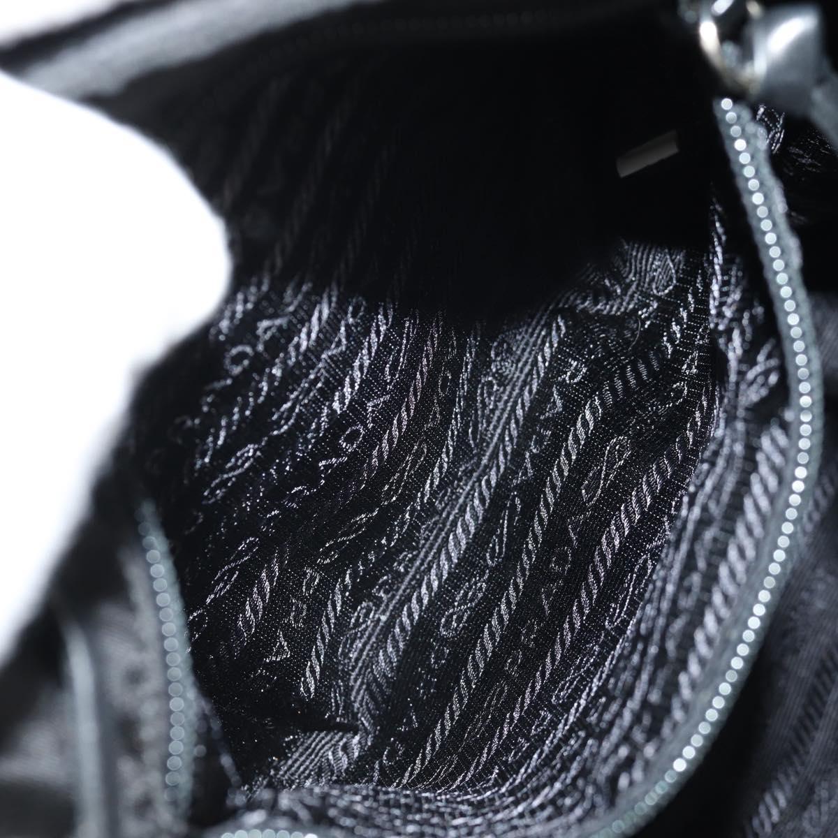 PRADA Backpack Nylon Leather Black Silver Auth 150778