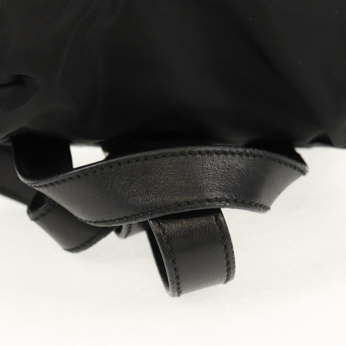 PRADA Backpack Nylon Leather Black Silver Auth 150778