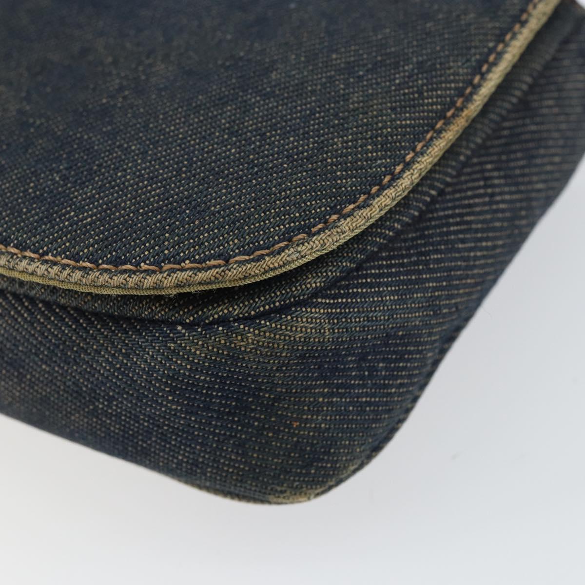 Christian Dior Maris Pearl Shoulder Bag Denim Navy Auth 150779