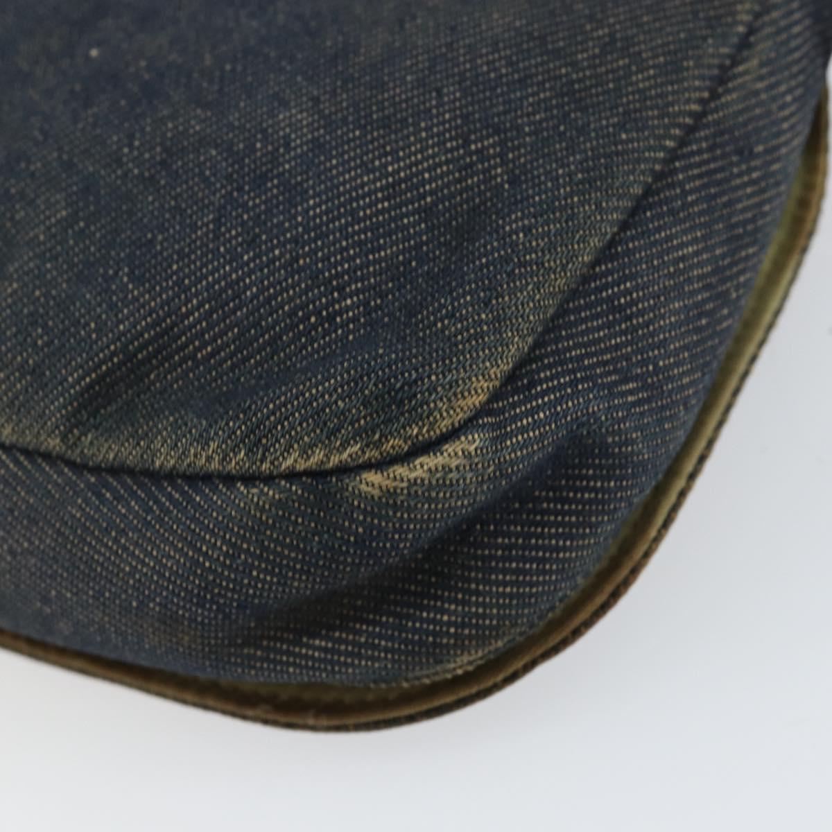 Christian Dior Maris Pearl Shoulder Bag Denim Navy Auth 150779