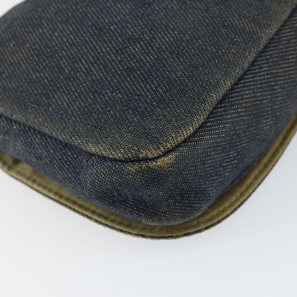 Christian Dior Maris Pearl Shoulder Bag Denim Navy Auth 150779