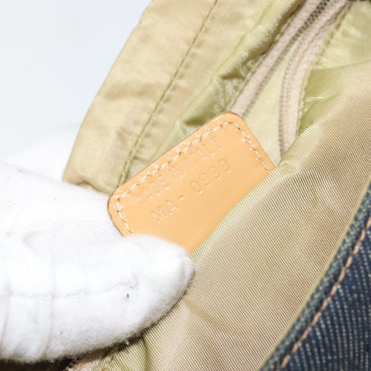 Christian Dior Maris Pearl Shoulder Bag Denim Navy Auth 150779