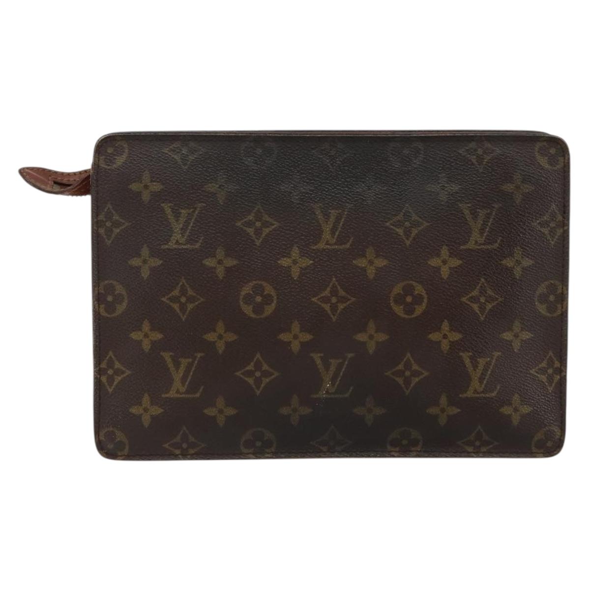 LOUIS VUITTON Monogram Pochette Homme Clutch Bag M51795 LV Auth 150800