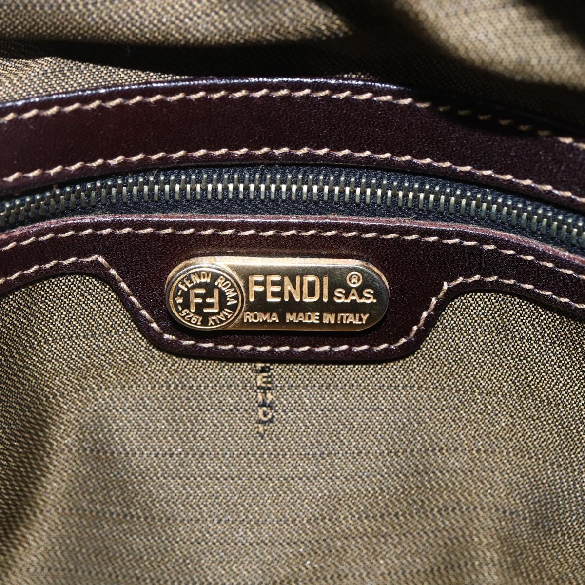 FENDI Zucca Canvas Hand Bag 2way Black Brown Auth 150808