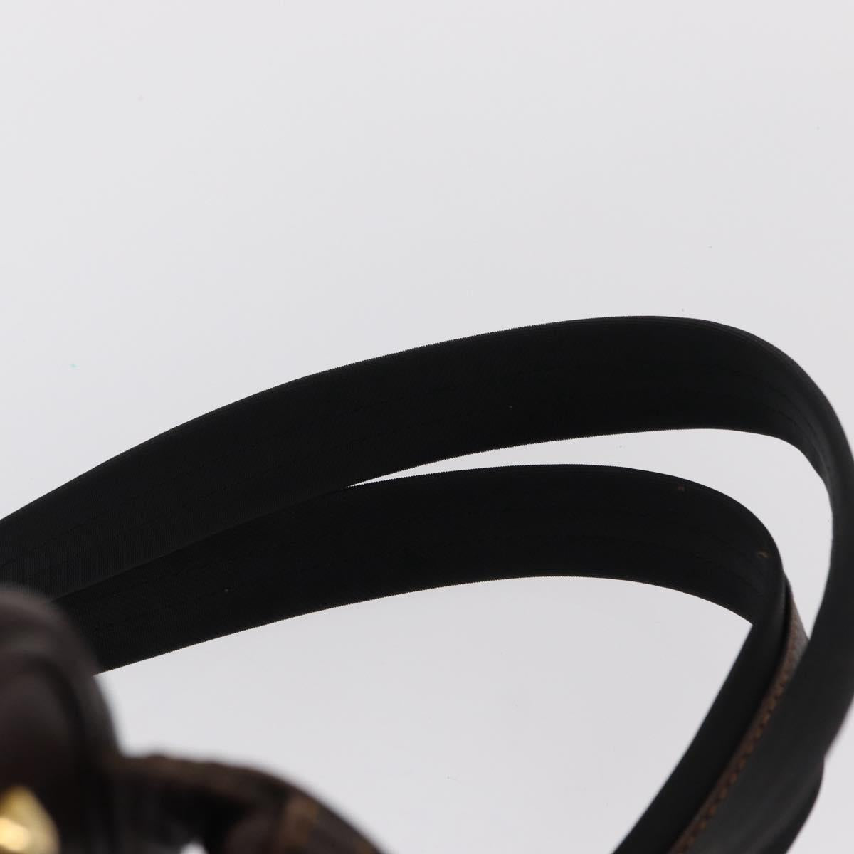 LOEWE Backpack Canvas PVC Black Gold Auth 150809