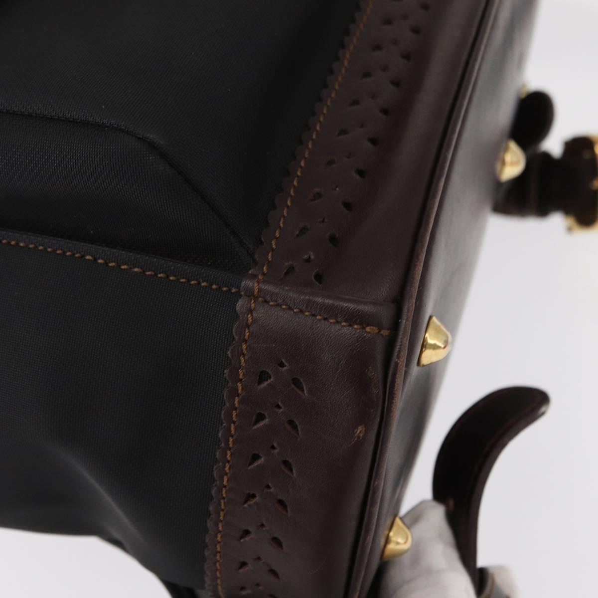 LOEWE Backpack Canvas PVC Black Gold Auth 150809