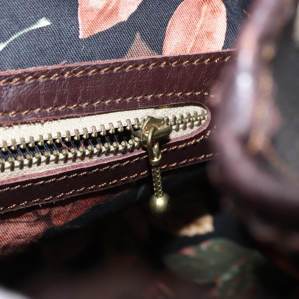 LOEWE Backpack Canvas PVC Black Gold Auth 150809