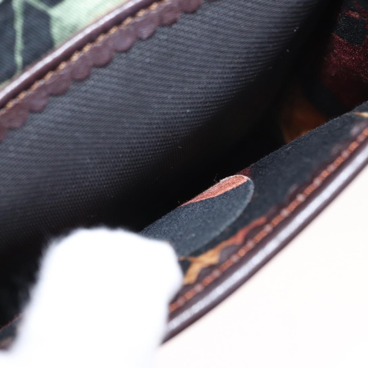 LOEWE Backpack Canvas PVC Black Gold Auth 150809