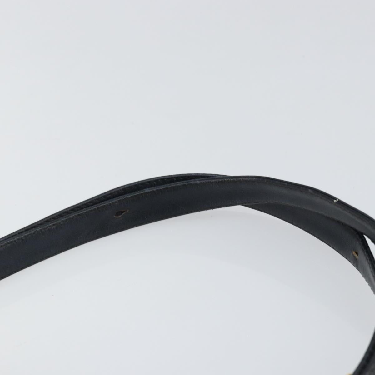 Christian Dior Trotter Canvas Shoulder Bag Navy Gold Auth 150810