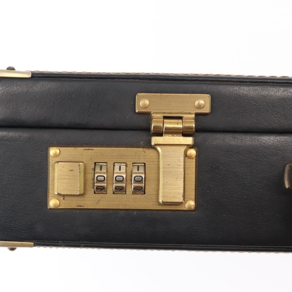 BALLY Attache Case Leather Black Gold Auth 150811