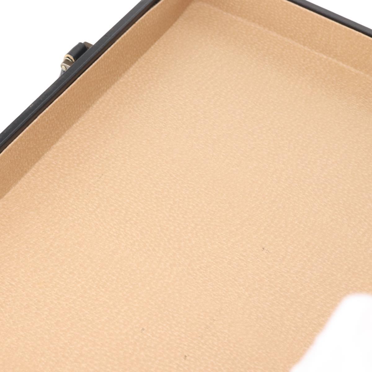 BALLY Attache Case Leather Black Gold Auth 150811