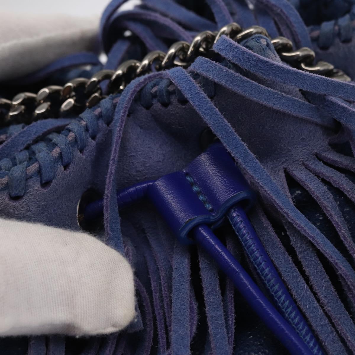 Stella MacCartney Falabella Chain Bag Polyester Blue Silver 410875 Auth 150814