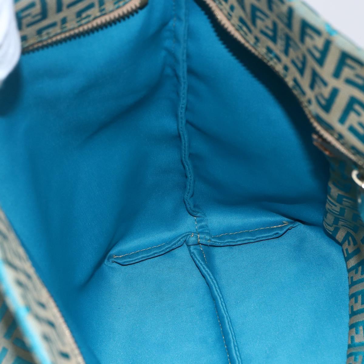 FENDI Zucchino Canvas Mamma Baguette Tote Bag Green Auth 150817