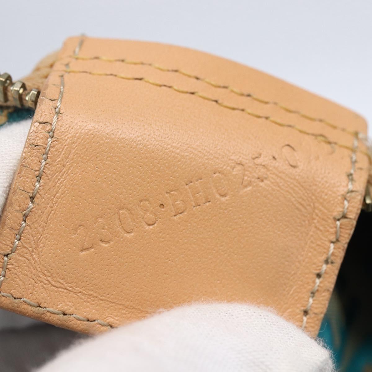 FENDI Zucchino Canvas Mamma Baguette Tote Bag Green Auth 150817