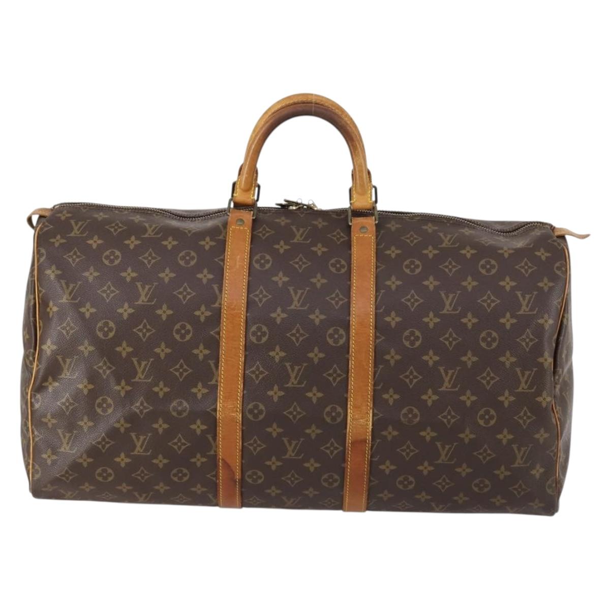 LOUIS VUITTON Monogram Keepall 55 Boston Bag M41424 LV Auth 150835