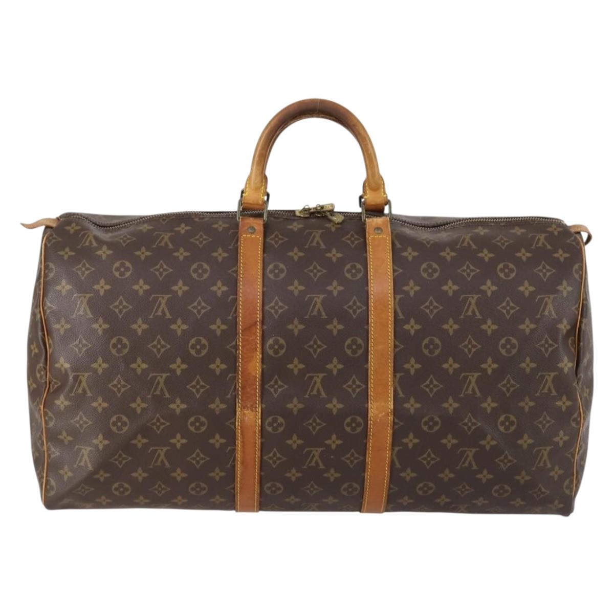 LOUIS VUITTON Monogram Keepall 55 Boston Bag M41424 LV Auth 150835