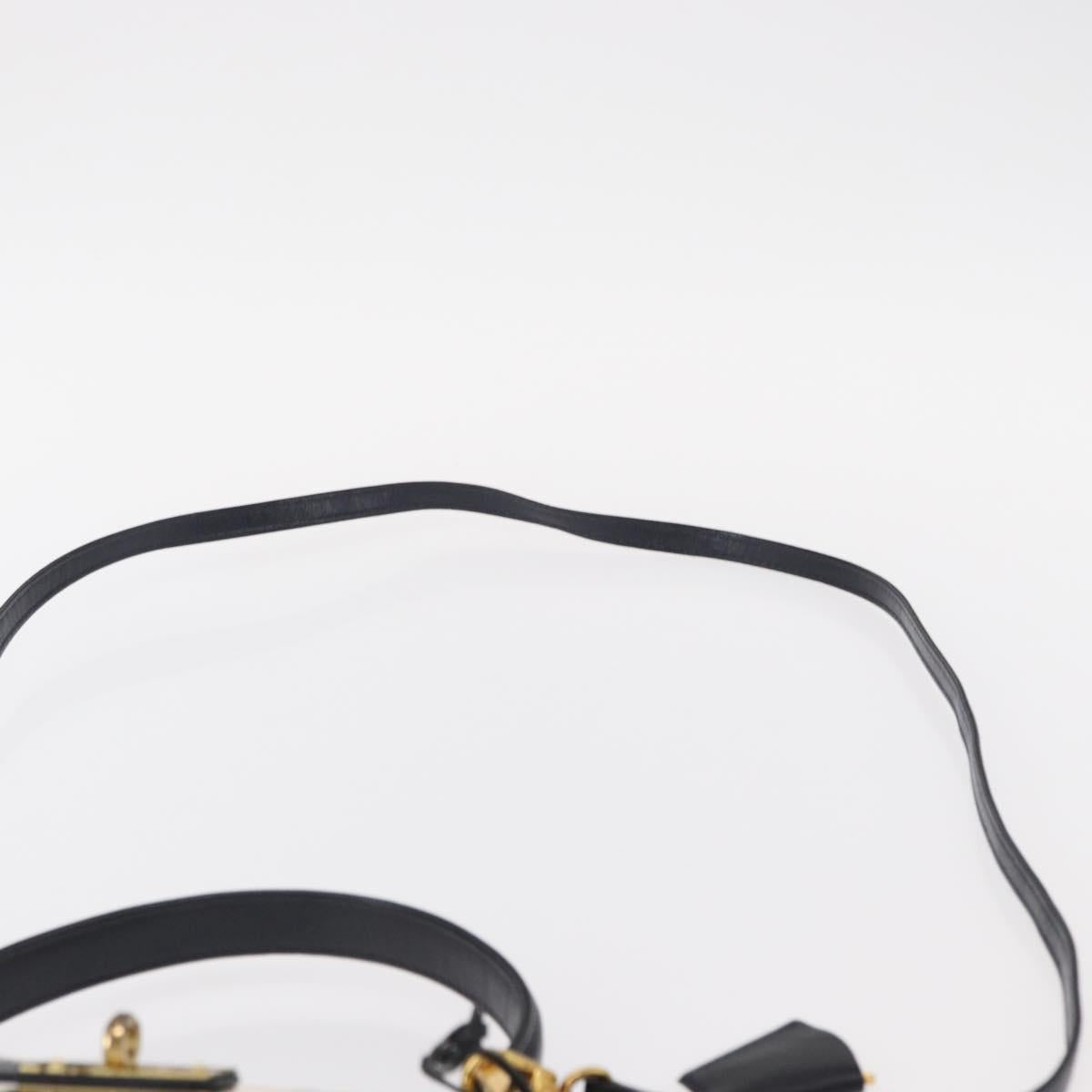 MCM Logogram Vicetos Hand Bag PVC Leather 2way White Gold Auth 150837