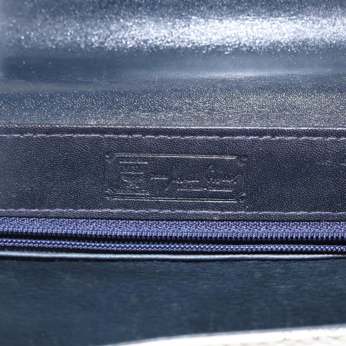 MCM Logogram Vicetos Hand Bag PVC Leather 2way White Gold Auth 150837