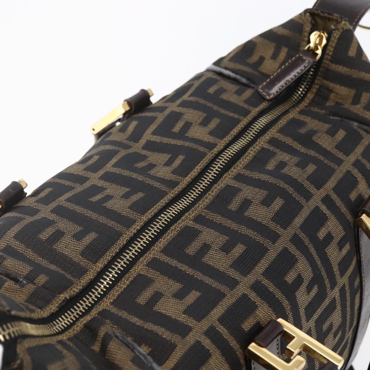 FENDI Zucca Canvas Hand Bag 2way Black Brown Auth 150838