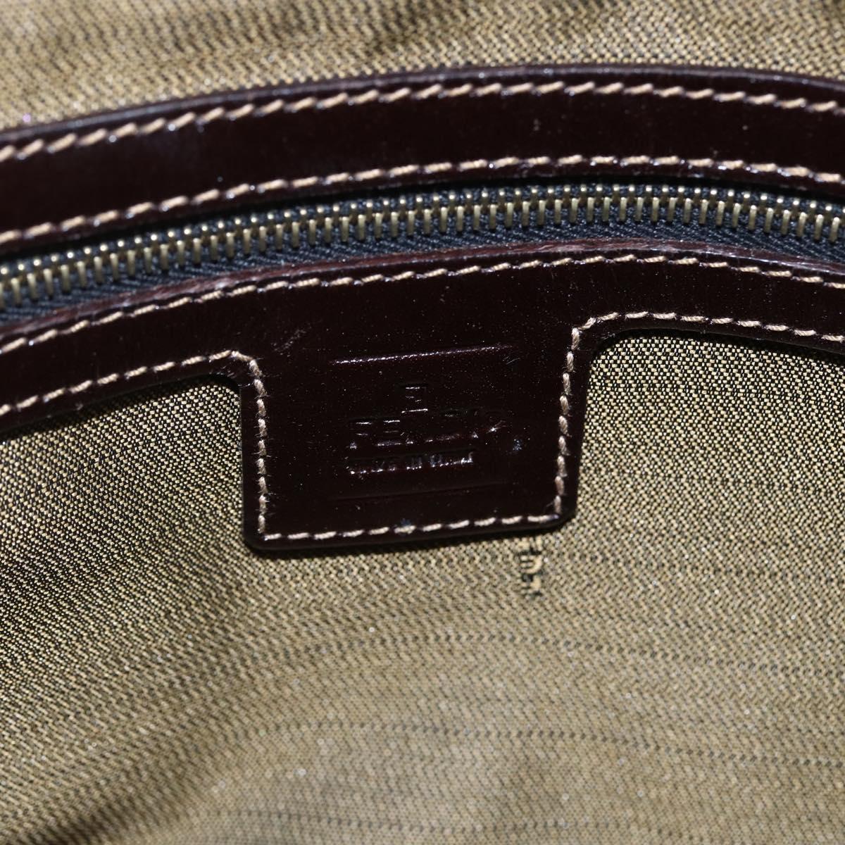 FENDI Zucca Canvas Hand Bag 2way Black Brown Auth 150838