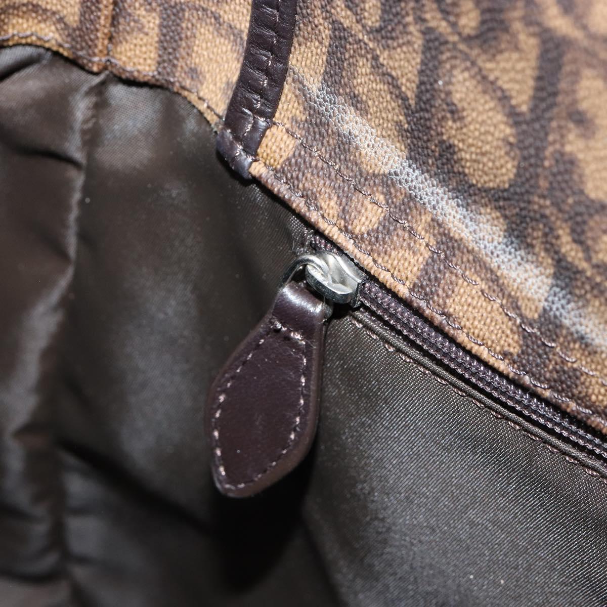 Christian Dior Trotter Canvas Chain Tote Bag PVC Romantic Navy Gold Auth 150839