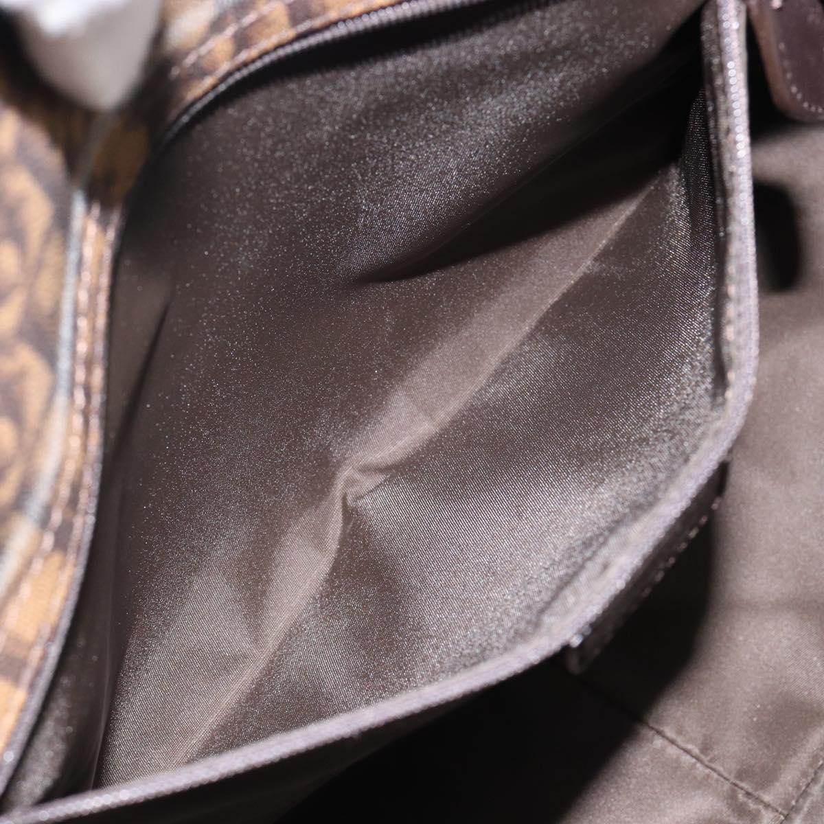 Christian Dior Trotter Canvas Chain Tote Bag PVC Romantic Navy Gold Auth 150839