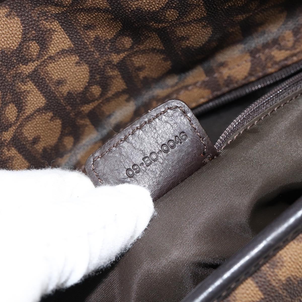 Christian Dior Trotter Canvas Chain Tote Bag PVC Romantic Navy Gold Auth 150839