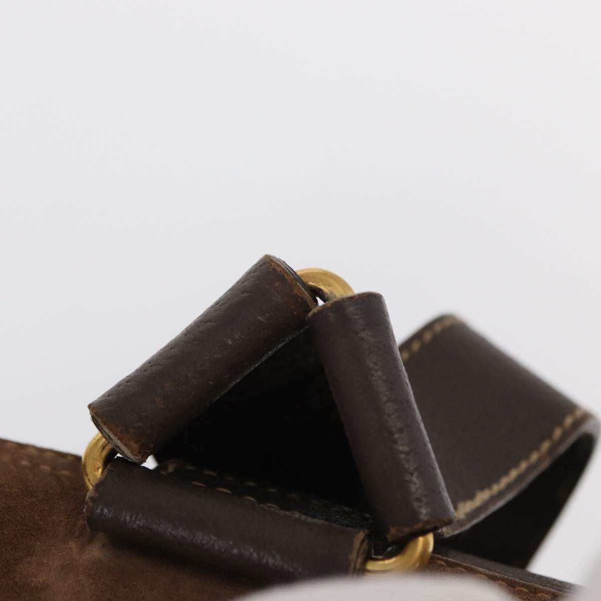 GUCCI Bamboo Backpack Suede Brown Gold 003 58 0016 Auth 150842