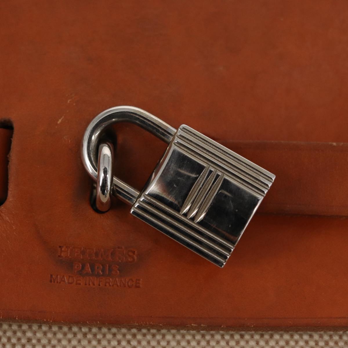 HERMES Herbag Tower Ash A Dos PM Backpack Canvas Beige Silver Auth 150848