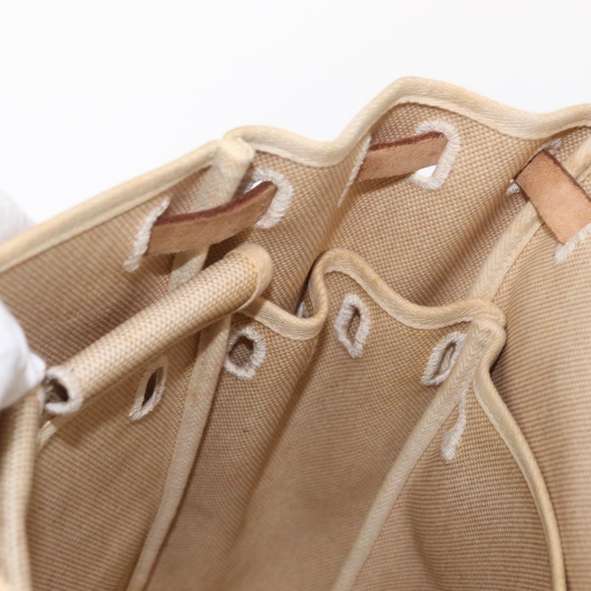 HERMES Herbag Tower Ash A Dos PM Backpack Canvas Beige Silver Auth 150848