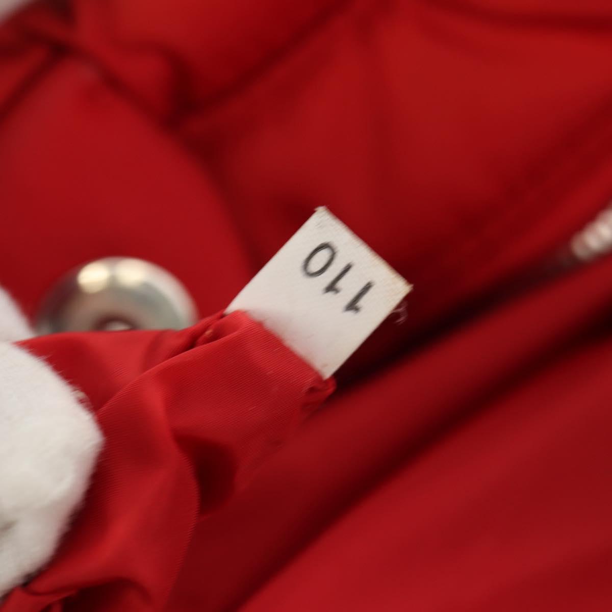 PRADA Hand Bag Nylon 2way Red Silver Auth 150850