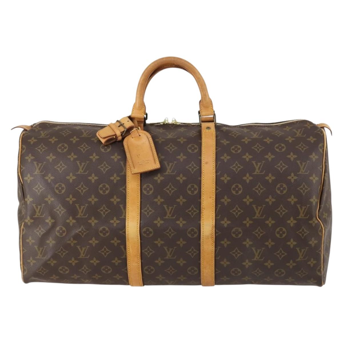 LOUIS VUITTON Monogram Keepall 55 Boston Bag M41424 LV Auth 150854
