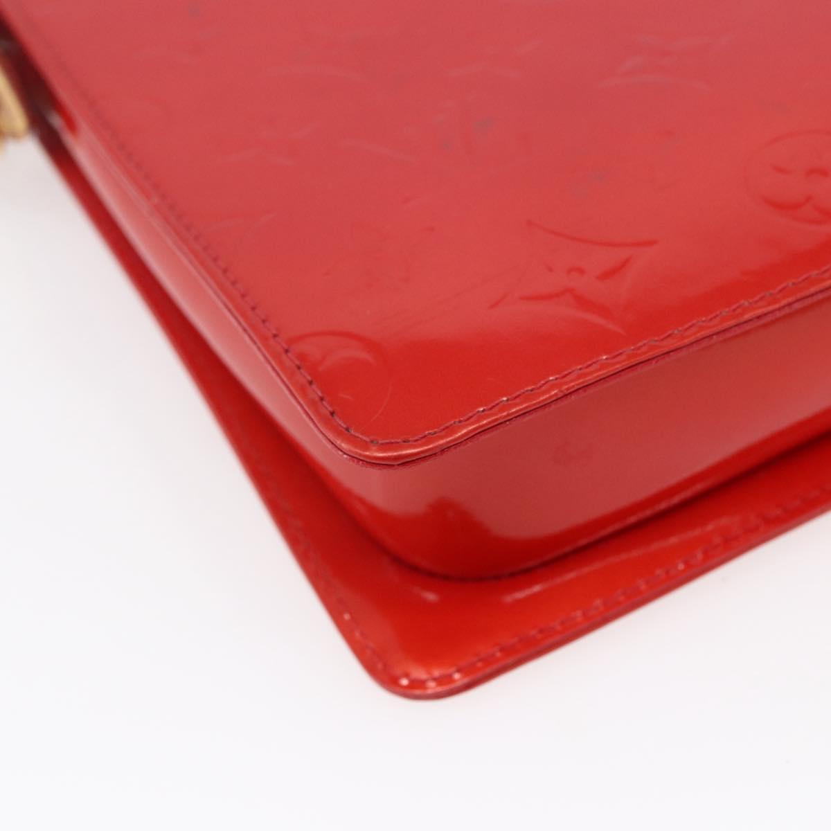 LOUIS VUITTON Monogram Vernis Motto Accessory Pouch Red M91137 LV Auth 150865