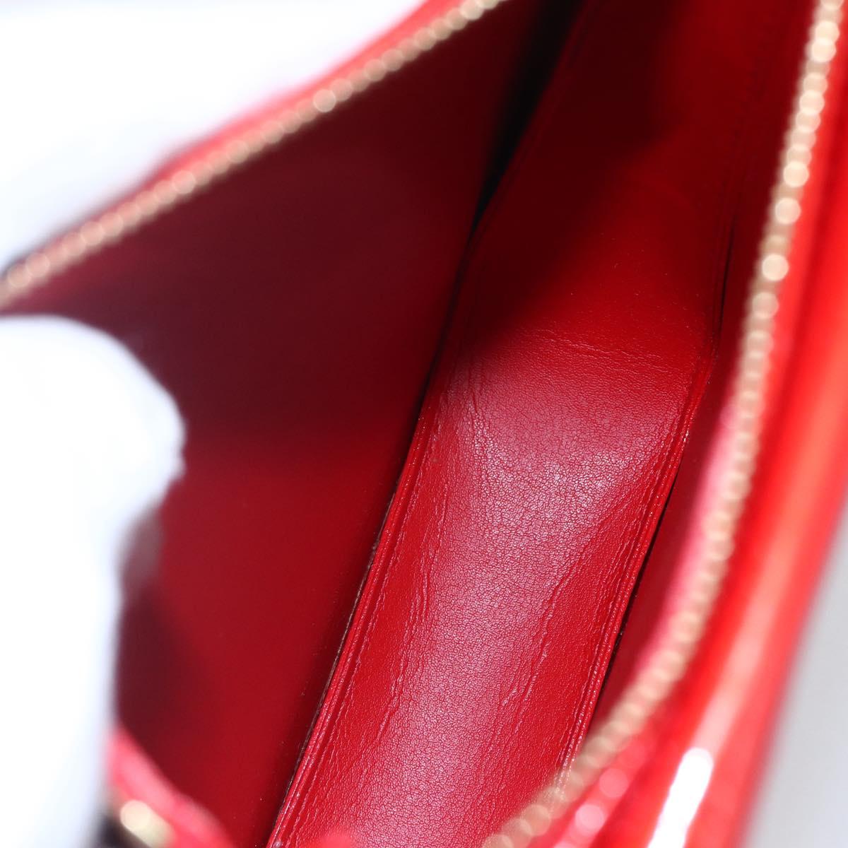 LOUIS VUITTON Monogram Vernis Motto Accessory Pouch Red M91137 LV Auth 150865