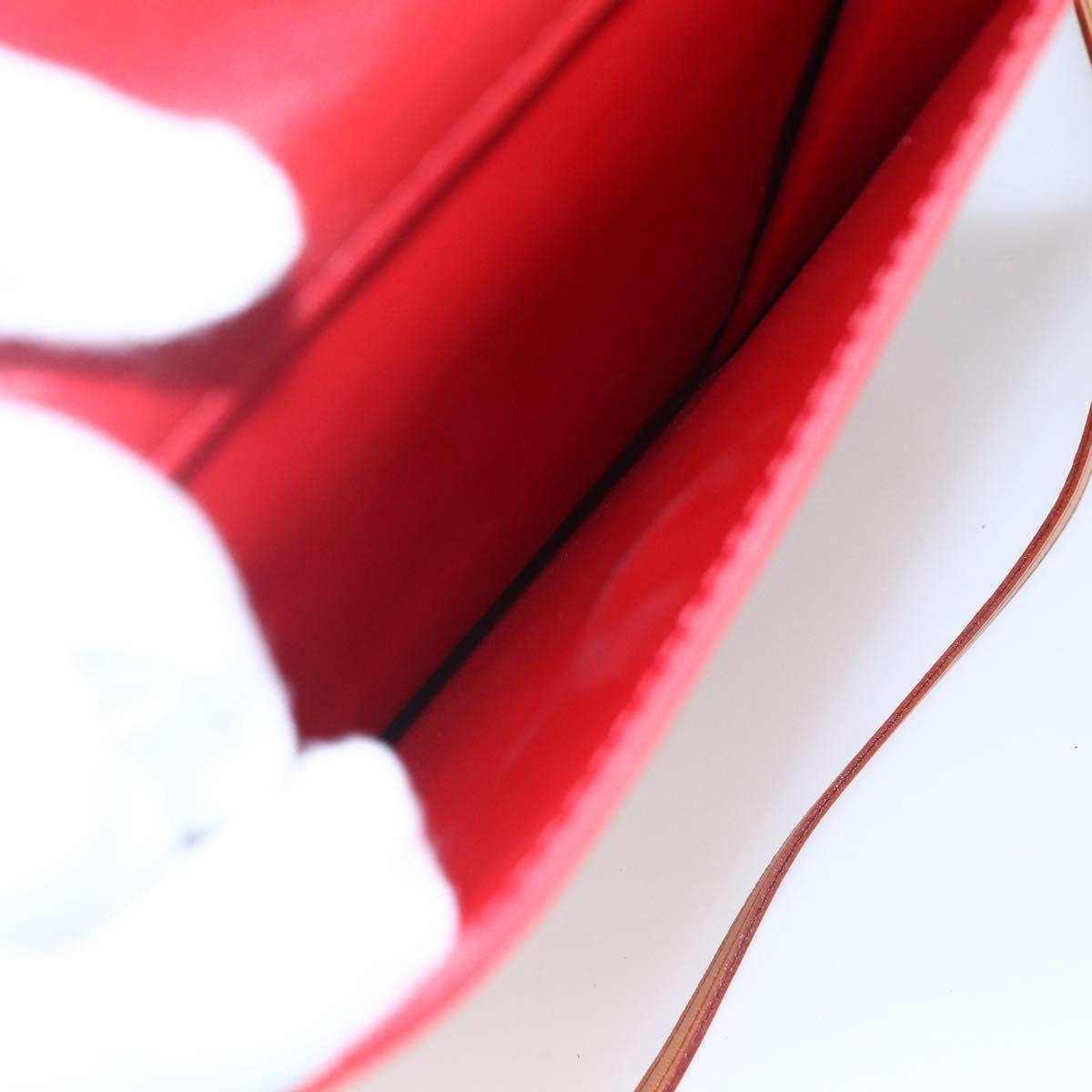 LOUIS VUITTON Monogram Vernis Motto Accessory Pouch Red M91137 LV Auth 150865