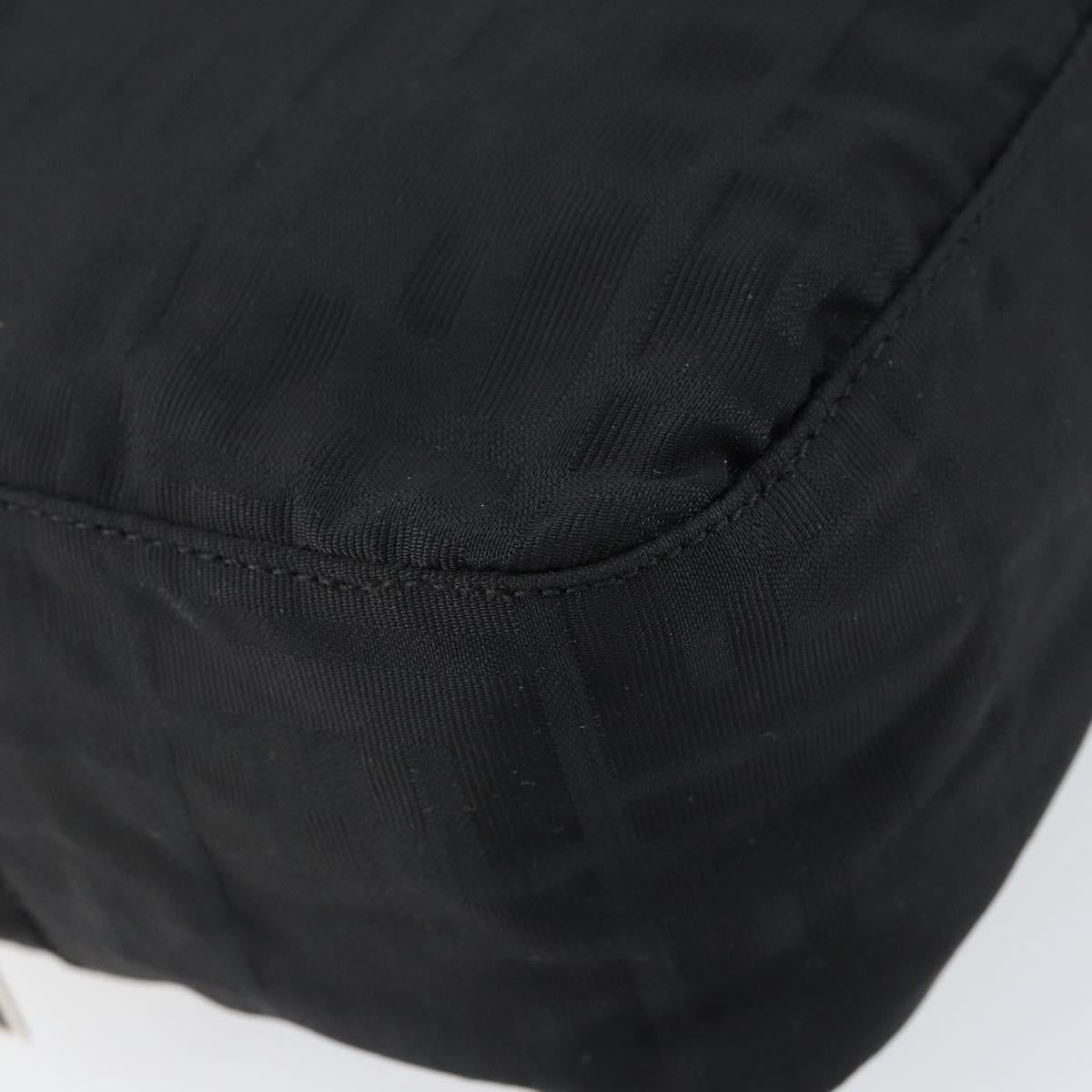 FENDI Zucca Canvas Tote Bag Black Brown Auth 150868