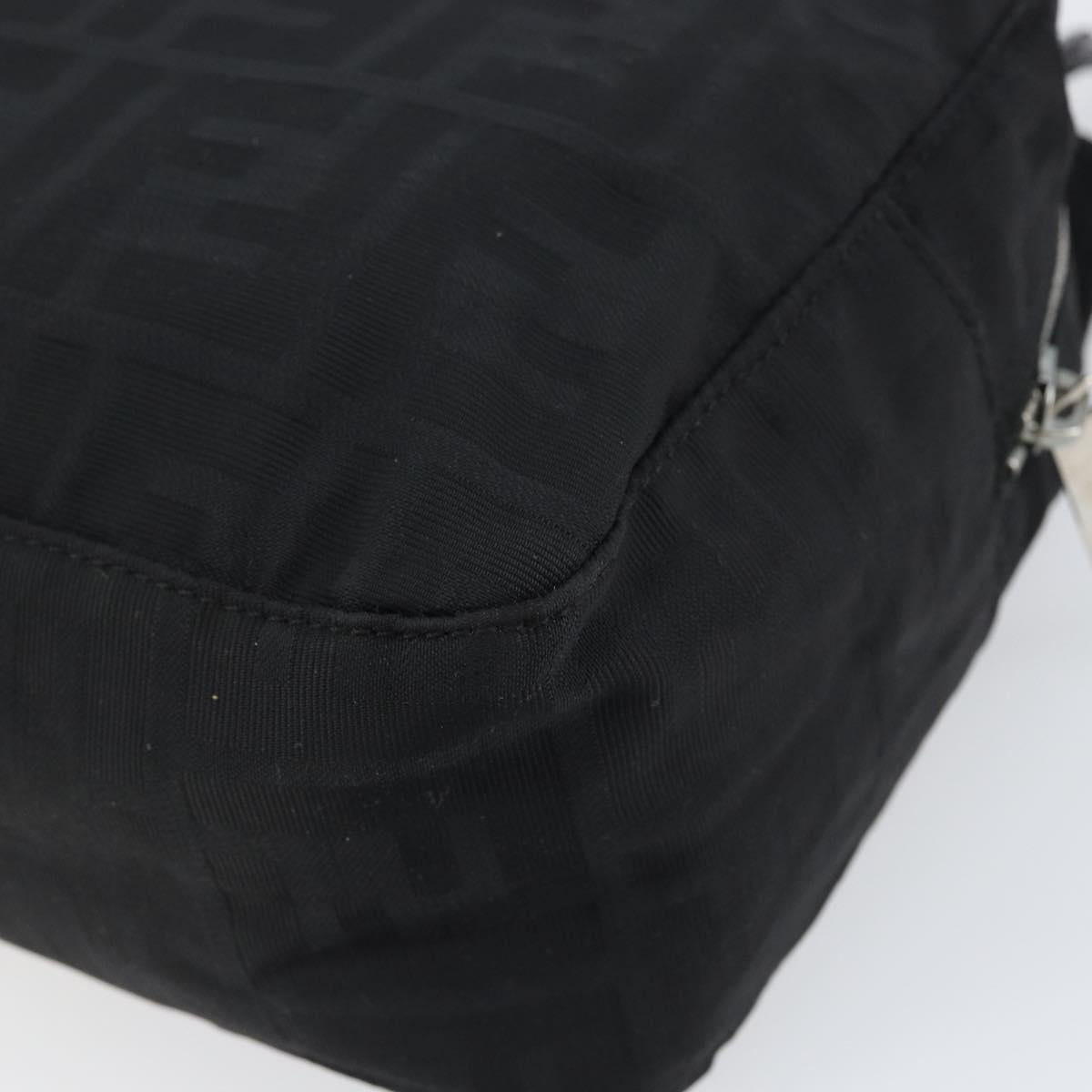 FENDI Zucca Canvas Tote Bag Black Brown Auth 150868