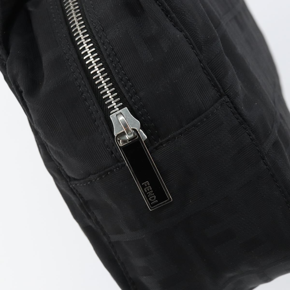 FENDI Zucca Canvas Tote Bag Black Brown Auth 150868