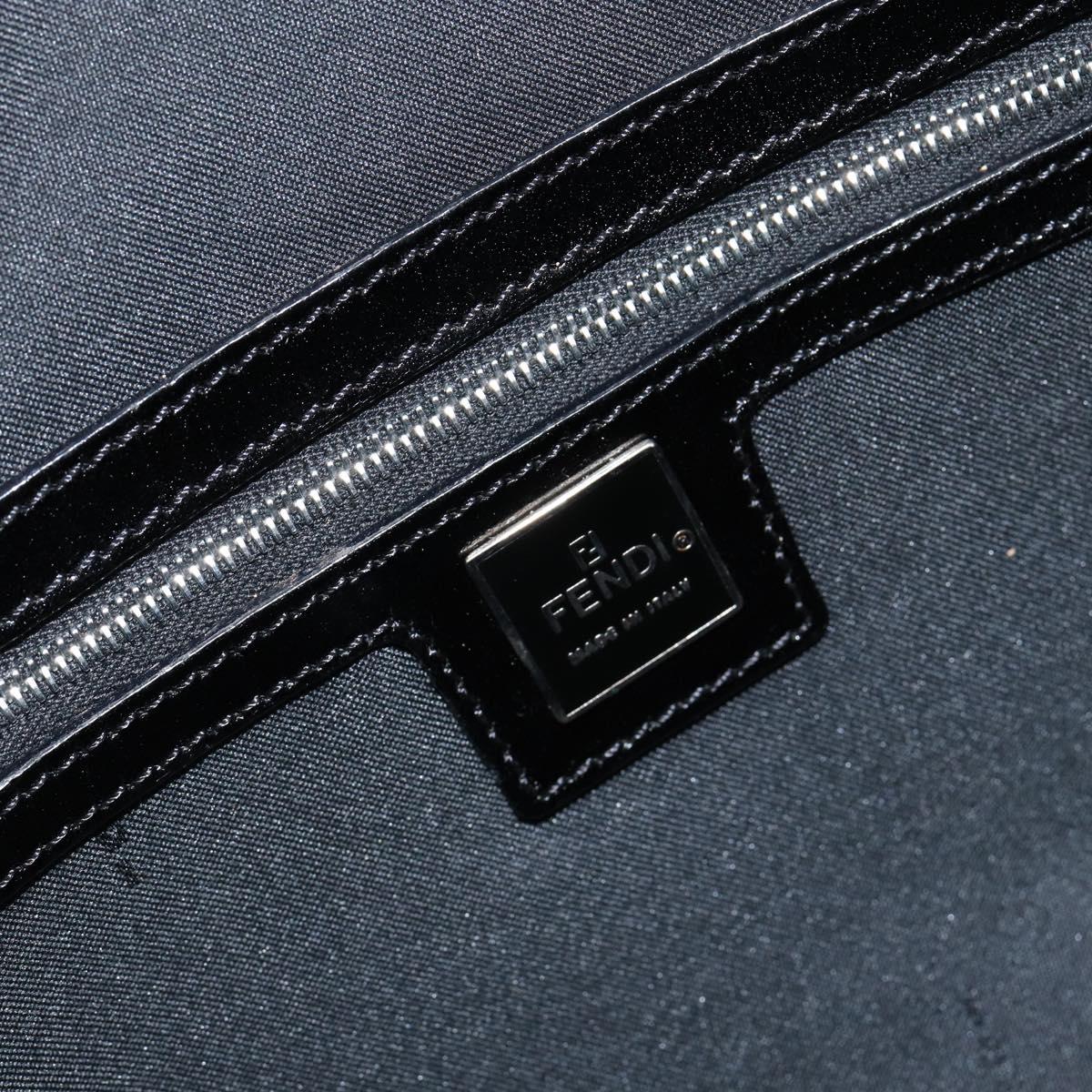 FENDI Zucca Canvas Tote Bag Black Brown Auth 150868