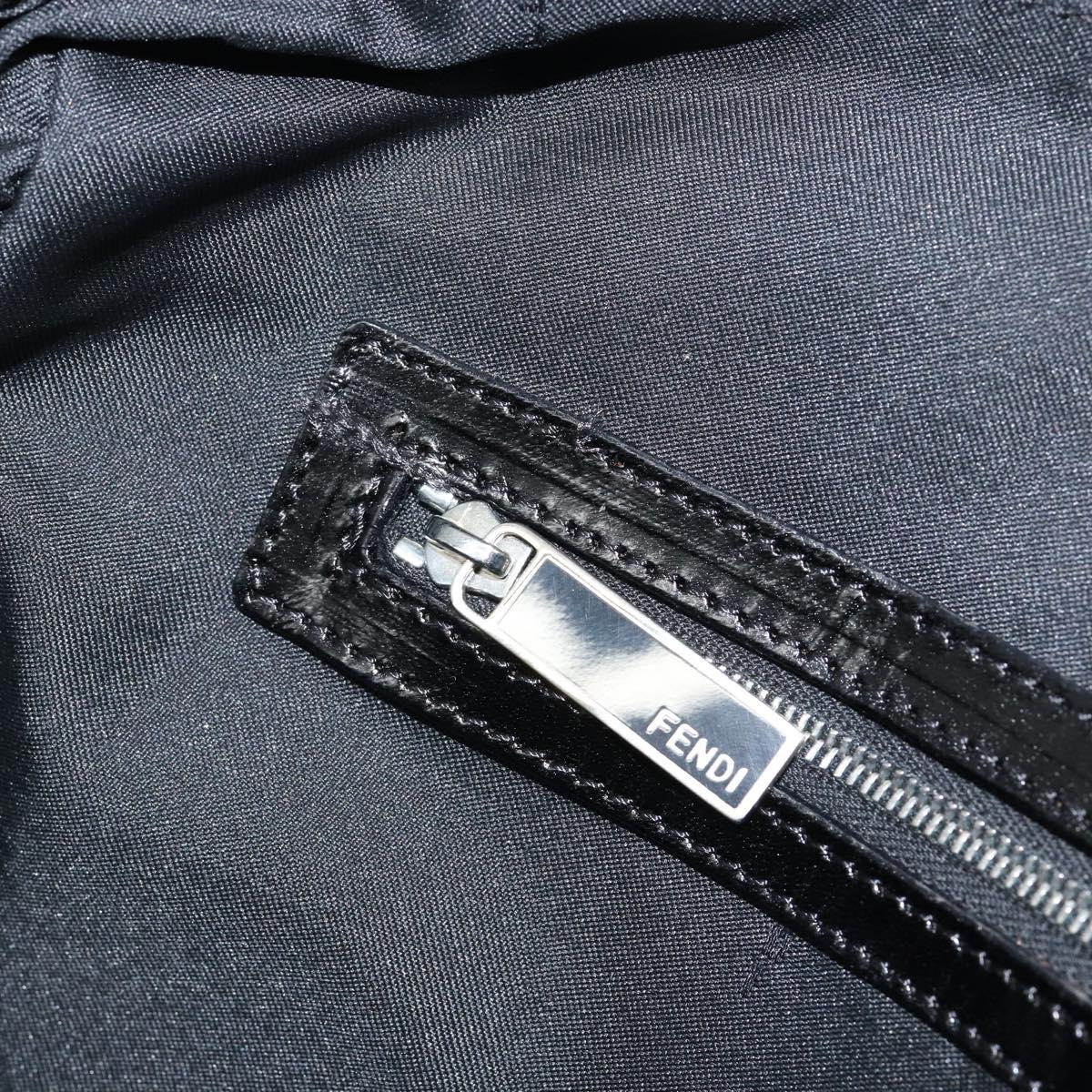 FENDI Zucca Canvas Tote Bag Black Brown Auth 150868