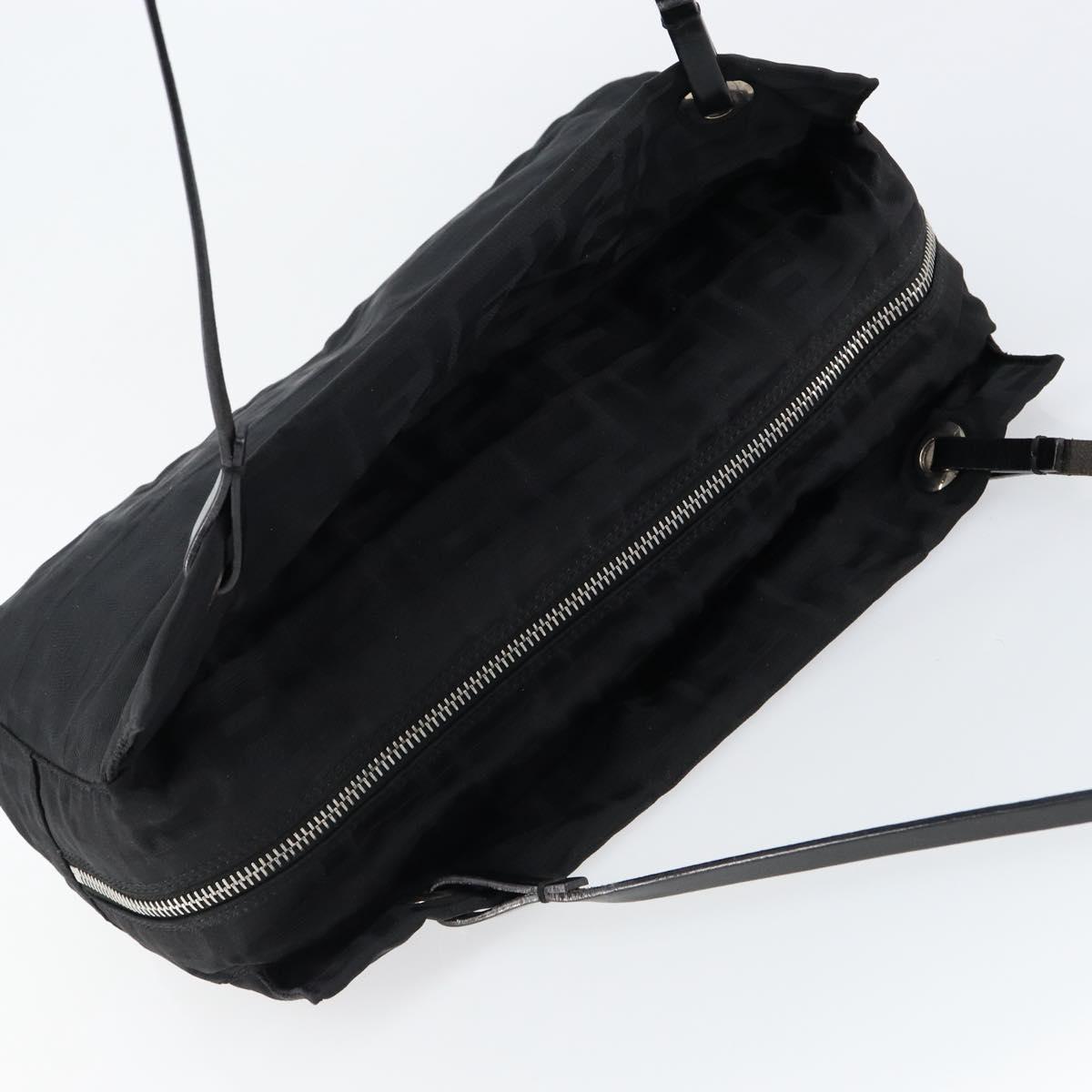 FENDI Zucca Canvas Tote Bag Black Brown Auth 150868