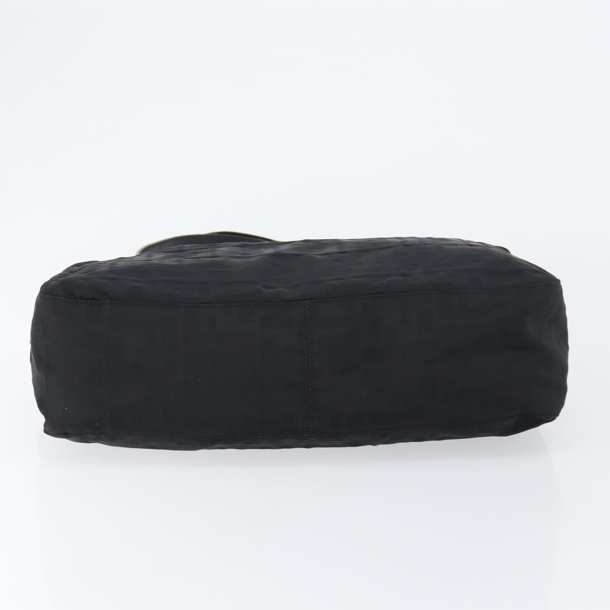 FENDI Zucca Canvas Tote Bag Black Brown Auth 150868