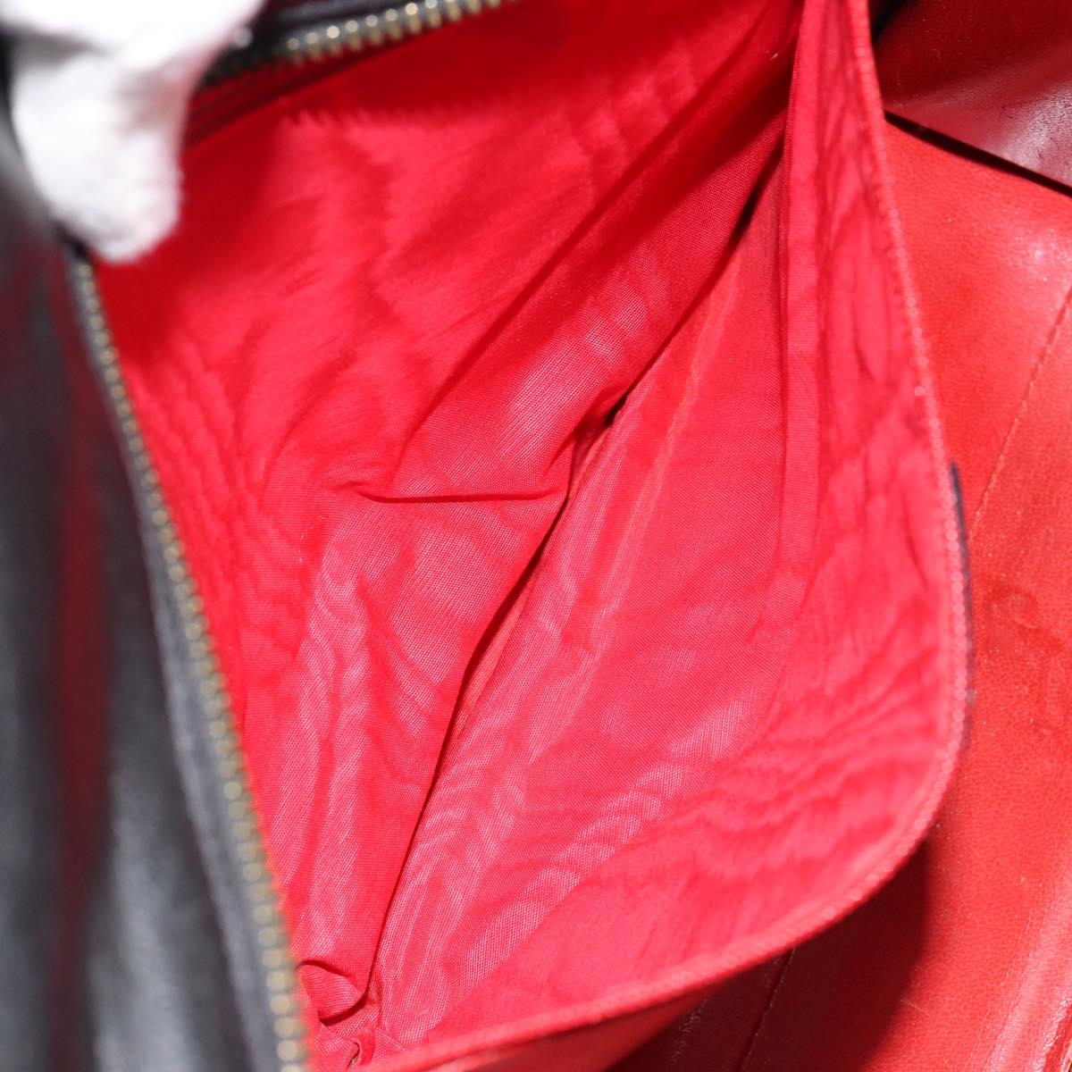 CELINE Macadam Canvas Tote Bag Leather Black Gold Auth 150870