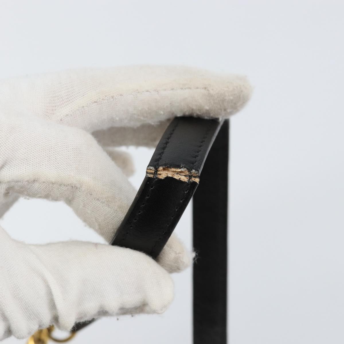 CELINE Macadam Canvas Tote Bag Leather Black Gold Auth 150870