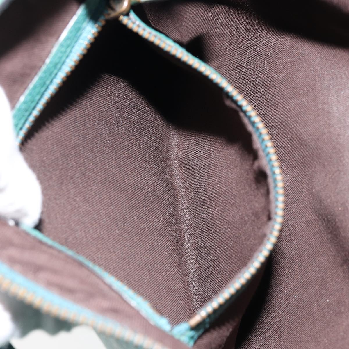 GUCCI Interlocking Shoulder Bag Leather Green Gold 121552 Auth 150873